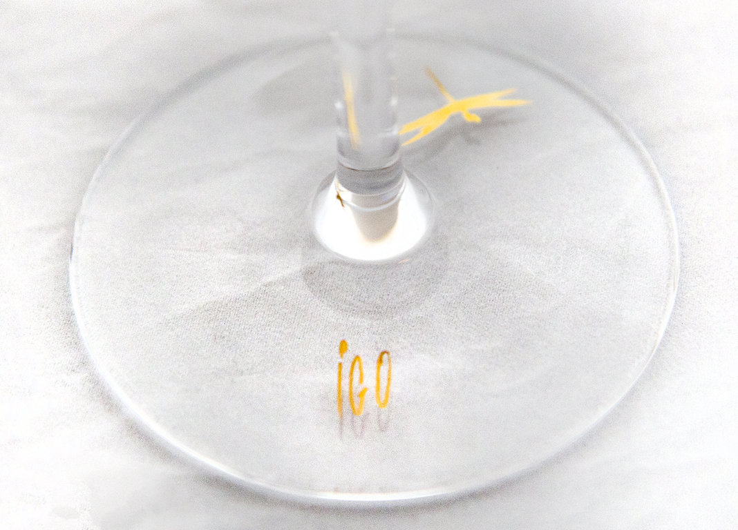 Wine Glass With Golden Dragonfly