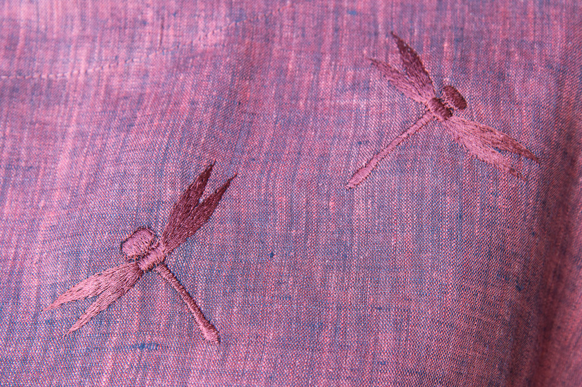 Алая женская туника со стрекозами